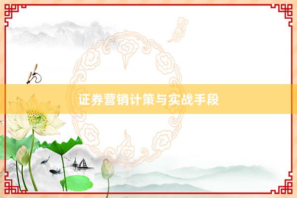 证券营销计策与实战手段